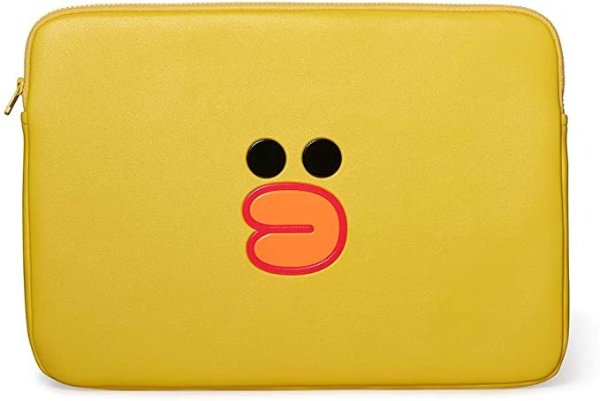 Faux Leather Laptop Sleeve - Sally Character Case Cover 15 Inches, Yellow