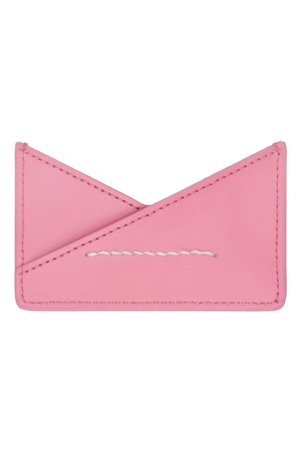 粉色缝线卡包