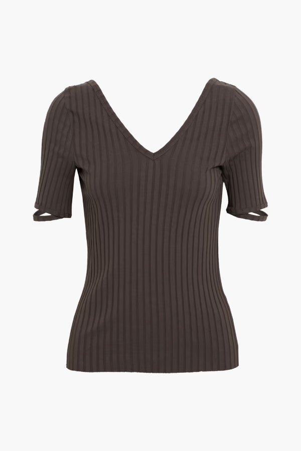 Ribbed Pima cotton-blend jersey top