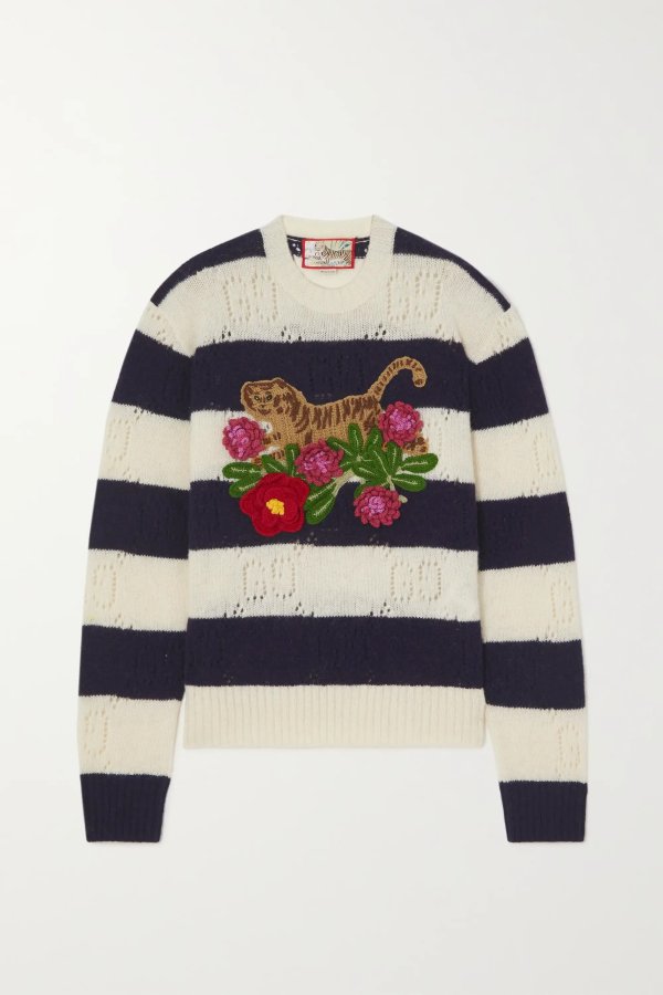 Chinese New Year appliqued wool sweater