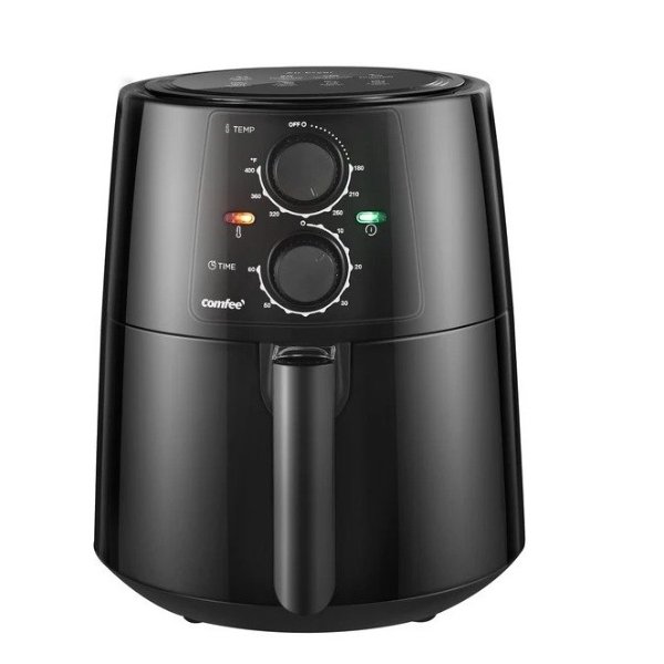 ' 3.5L/3.7Qt mechanical air fryer with Temperature Control, Timer, 1400 W in Black
