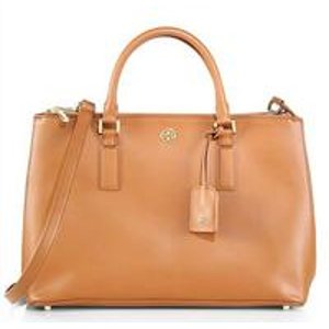 Tory Burch Robinson Double-Zip Leather Tote Purchase @ Saks Fifth Avenue