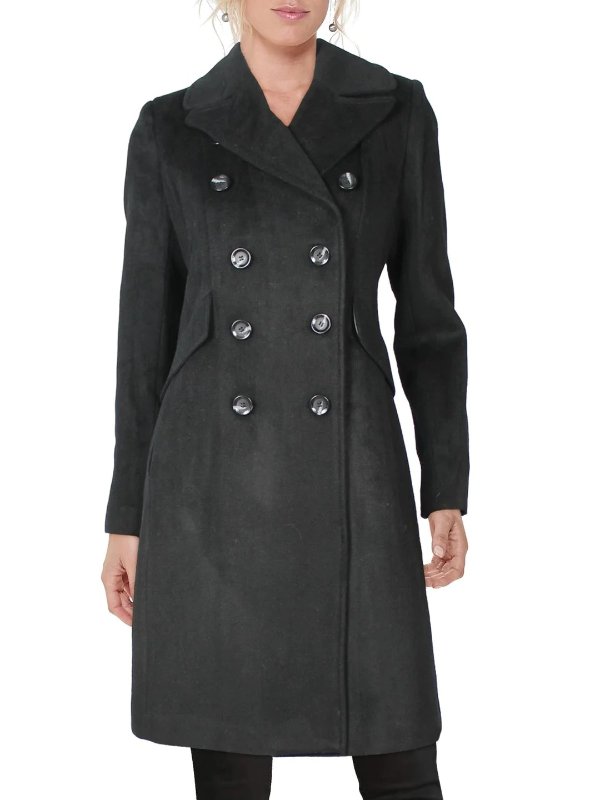 walker womens wool blend lightweight pea coat
