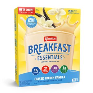 Carnation Breakfast Essentials Powder Drink Mix, Classic French Vanilla, 10 Count Box of Packets (Pack of 6)