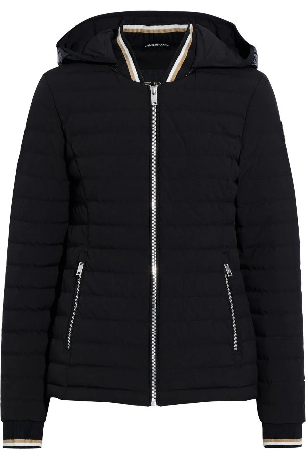 Lariat quilted shell hooded down jacket