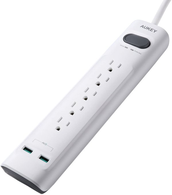 Surge Protector with 5 Outlets and 2 USB Charging Ports