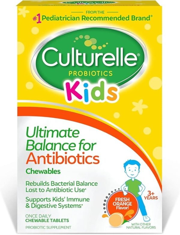 Kids Ultimate Balance for Antibiotics chewables | Use with Antibiotics | Contains 100% LGG –The Most Clinically Studied Probiotic†† | Once Per Day Dietary Supplement | 20 Count