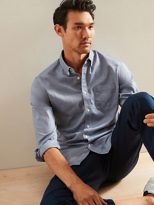Slim-Fit Untucked Oxford Shirt