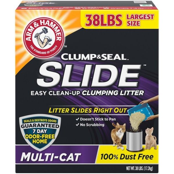 ARM & HAMMER LITTER Slide Multi-Cat Scented Clumping Clay Cat Litter, 38-lb box - Chewy.com