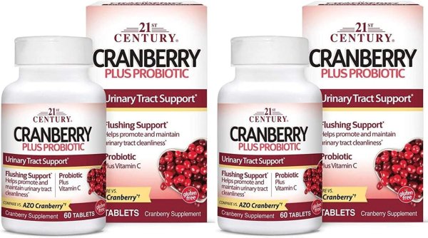 21st Century Cranberry Plus Probiotic Tablets,2 Count