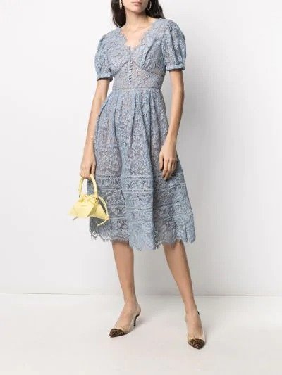 fine cord lace midi dress | Self-Portrait | Eraldo.com