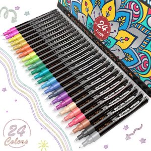 Aen Art Super Squiggles Outline Pens, 24 Color