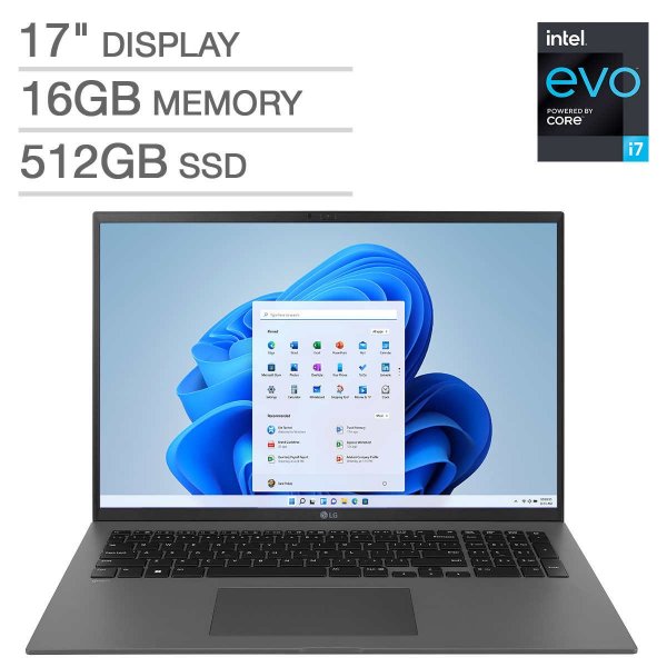 gram 17" Intel Evo Platform Laptop - 12th Gen Intel i7-1260P - 2560 x 1600 Display - Windows 11