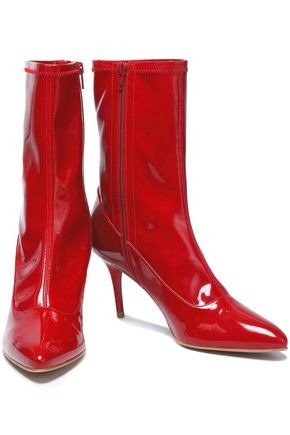 Patent-leather ankle boots