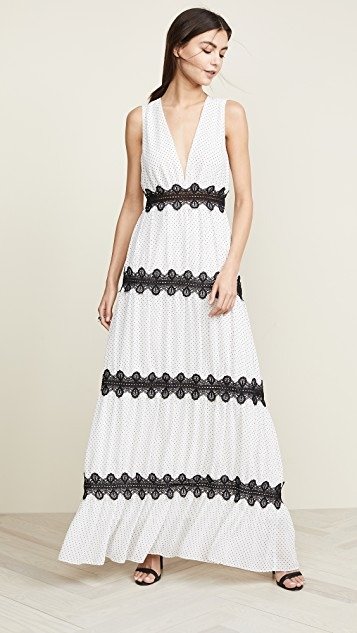 White Black Pinspot Dress