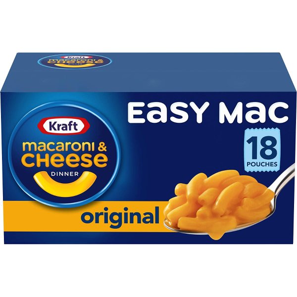 Easy Mac Original Macaroni & Cheese Microwavable Dinner, 18pks