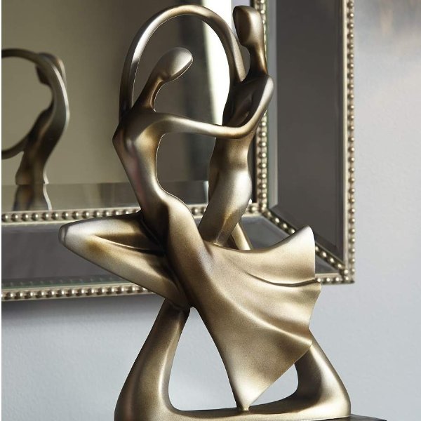Dancing Couple 14 3/4" High Silver Finish Abstract Dance Sculpture - #10240 | Lamps Plus