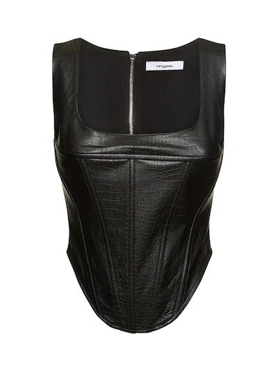 Miaou Campbell vegan leather corset top