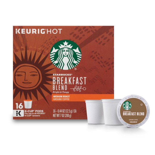 Breakfast Blend Medium Roast Single Cup Coffee for Keurig Brewers, 1 Box of 16 (16 Total K-Cup Pods)
