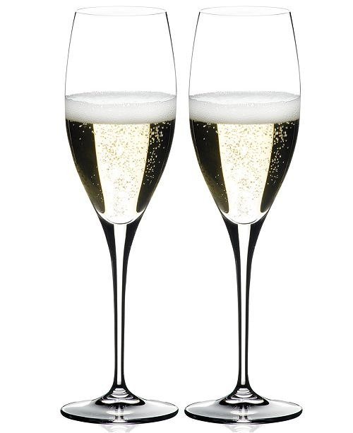 Set of 2 Heart to Heart Champagne Flutes