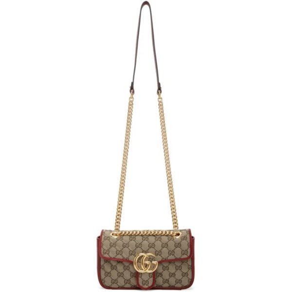 Beige & Red GG Marmont Bag