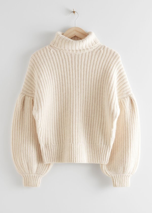 Balloon Sleeve Knit Sweater