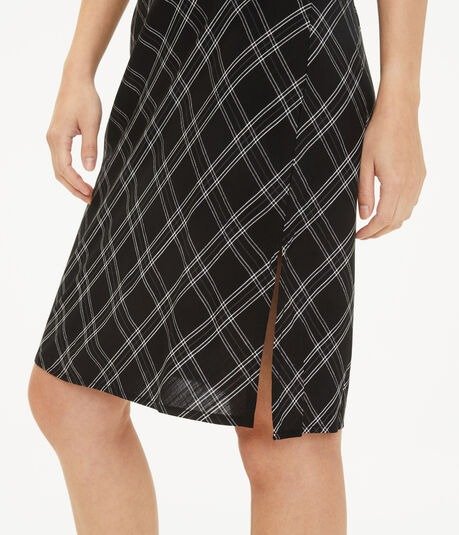 Plaid High-Waisted Slip Skirt