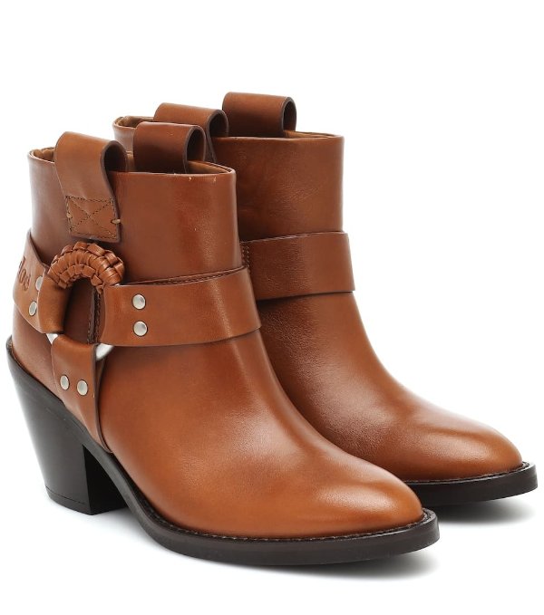 Leather ankle boots