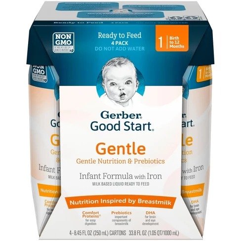 Good Start Gentle Non-GMO Ready to Feed Infant Formula, Stage 1, 8.45 fl oz, 4ct