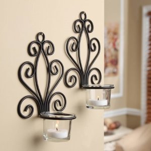 Mainstays Scroll Wall Sconce Candleholders, Set of 2