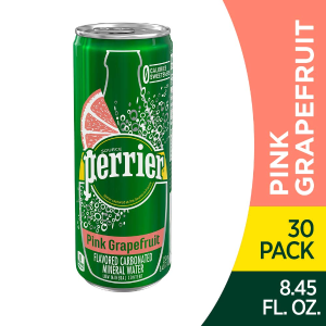 Perrier Pink Grapefruit Flavored Carbonated Mineral Water, 8.45 Fl Oz (30 Pack)