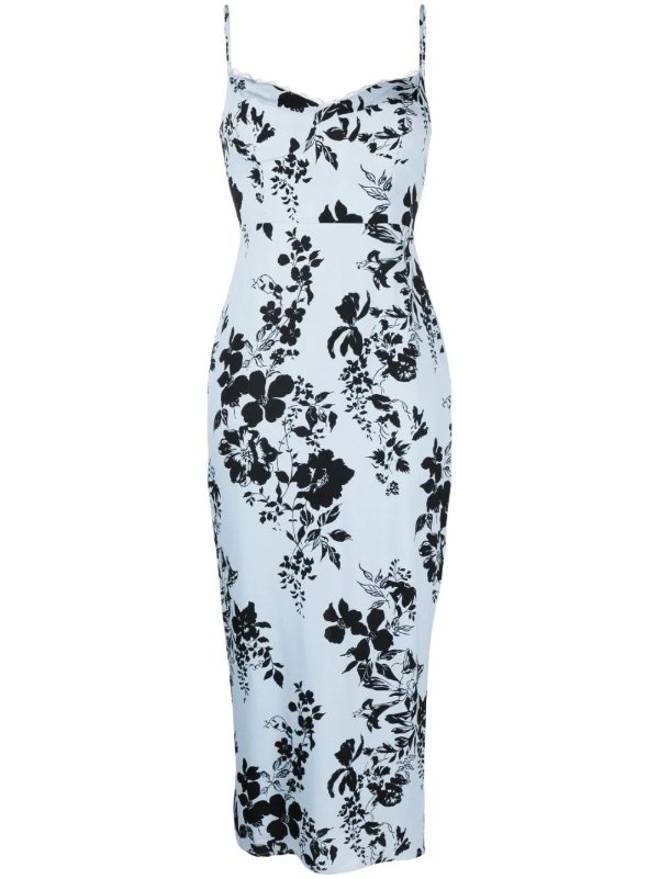 Blue Pennington Floral-Print Midi Dress | Browns