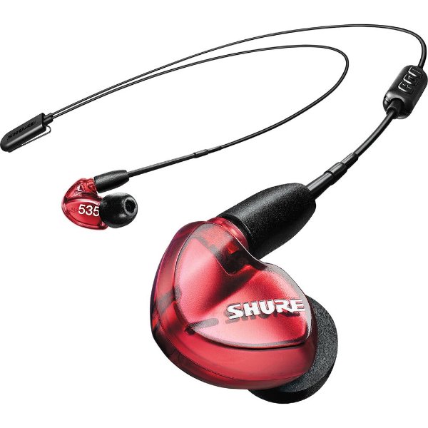 SE535LTD Wireless Special Edition Sound-Isolating Earphones with Bluetooth 5.0 and 3.5mm In-Line Remote/Mic Cables (Red)