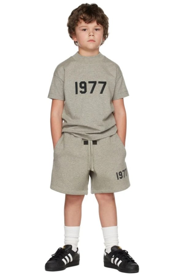 Kids Grey '1977' T-Shirt