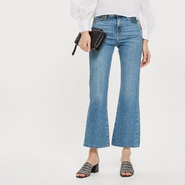 Mid Blue Dree Cropped Jeans - Shop All Jeans - Jeans