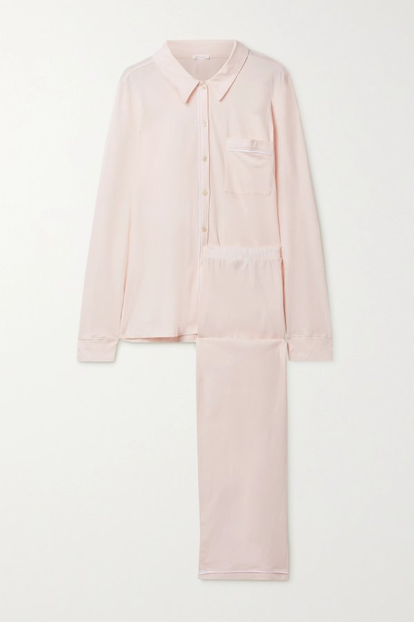 + NET SUSTAIN Cecilia organic Pima cotton-jersey pajama set