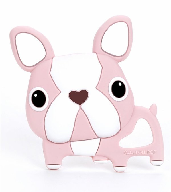 Silicone Teether - Boston Terrier Pink
