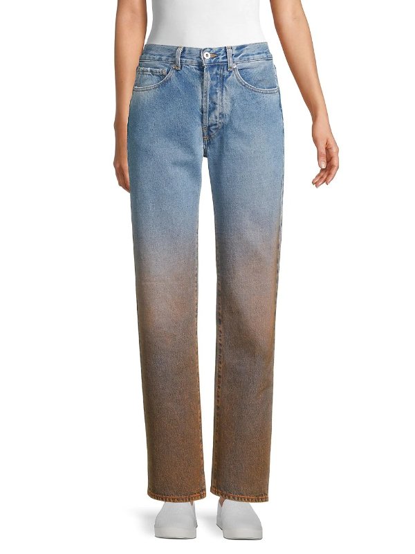 Ombre Straight-Leg Jeans