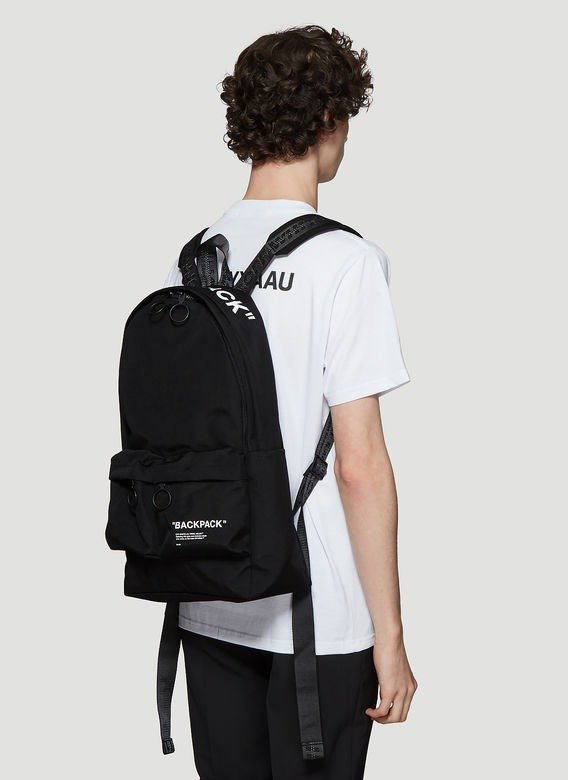 Quote Backpack in Black