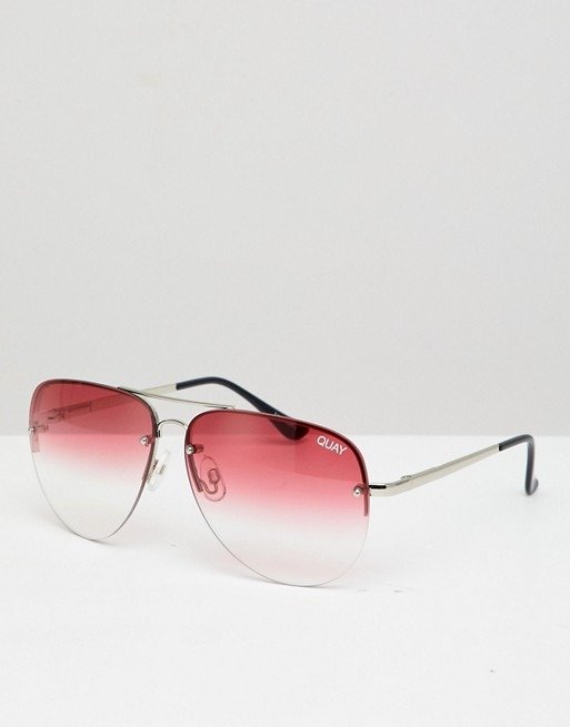 Quay Australia muse fade aviator sunglasses in ombre tinted lens at asos.com