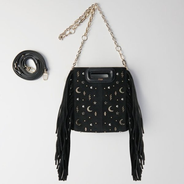 119MMINISTELLAR Mini studded suede M bag with chain