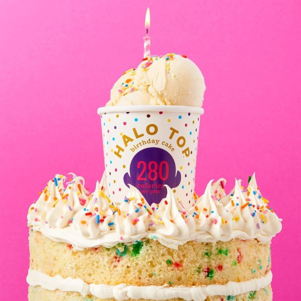 Halo Top, Birthday Cake Ice Cream, Pint (8 Count)