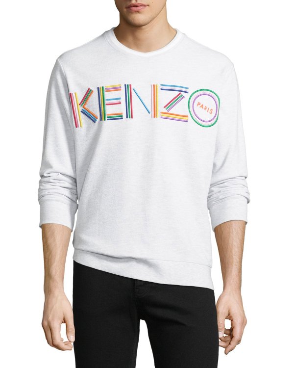 Men's Multicolor Logo Crewneck Cotton Sweatshirt