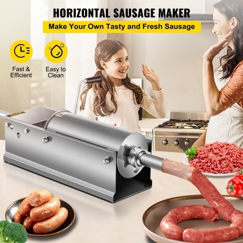 Horizontal Sausage Stuffer Manual Sausage Stuffing Machine 5l Stainless Steel | VEVOR US
