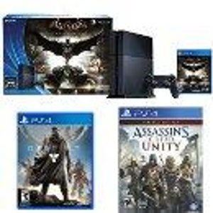 索尼Sony PlayStation 4《蝙蝠侠:阿甘骑士(Batman: Arkham Knight)》套装+ 《命运/Destiny》+《 刺客信条：大革命（Assassin's Creed：Unity）》