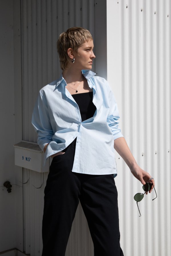 COTTON SHIRT $38 WT-8012-W Lavender;Light Blue;Mint;White;Yellow WT-8012-W $48 $38.00