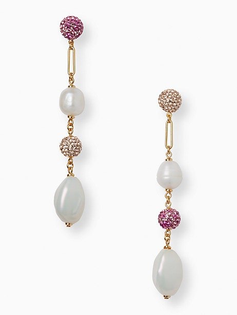 pearl power linear earrings