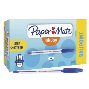 Paper Mate InkJoy 超顺滑蓝色圆珠笔12支，1.0mm