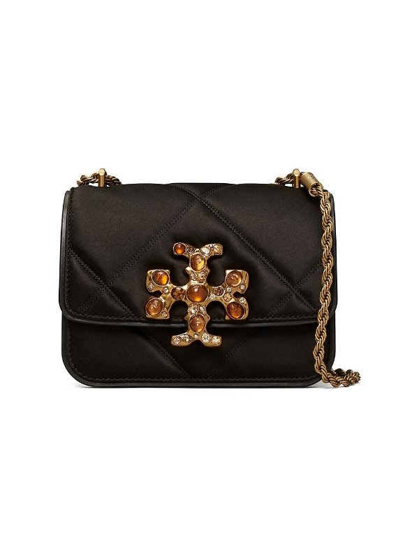 Small Eleanor Diamond-Quilted Satin Embellished Crossbody Bag