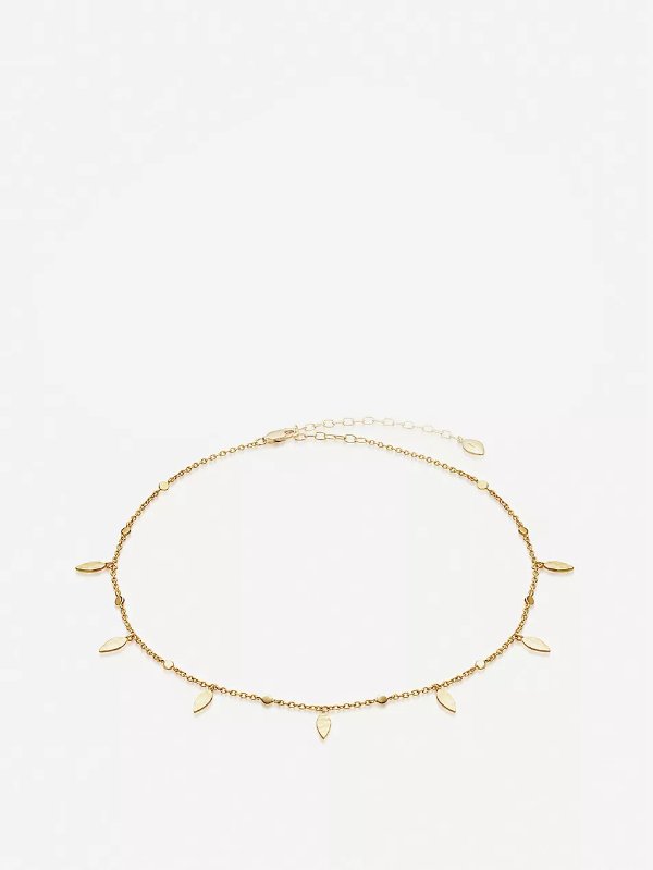Gold Leaf 18ct yellow gold-plated vermeil sterling-silver choker necklace